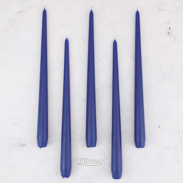 Высокие свечи Андреа Velvet 30 см, 5 шт, темно-синие Candleslight