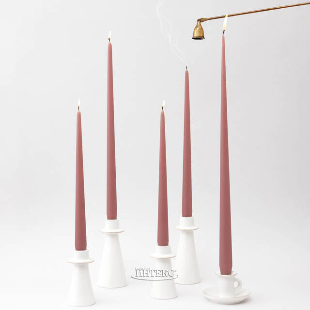 Высокая свеча 40 см Андреа Вельвет кофе латте Candleslight (Кэндлслайт)