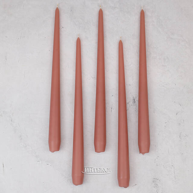 Высокие свечи 30 см Андреа Вельвет кофе латте, 5 шт Candleslight (Кэндлслайт)