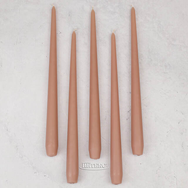 Высокие свечи 30 см Андреа роза капучино, 5 шт Candleslight (Кэндлслайт)