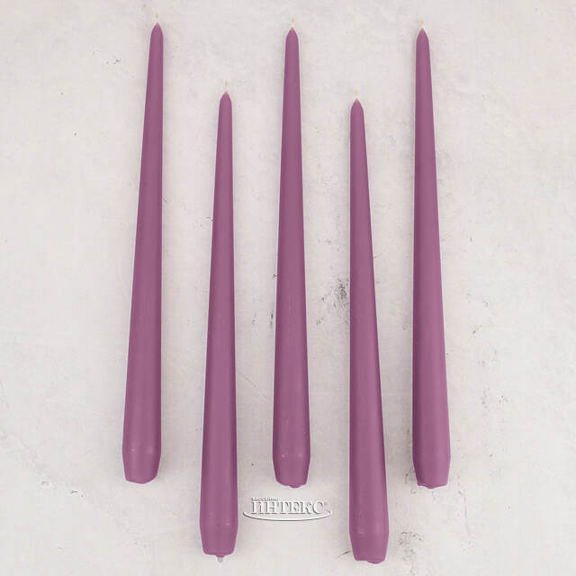 Высокие свечи 30 см Андреа Вельвет аметистовые, 5 шт Candleslight (Кэндлслайт)