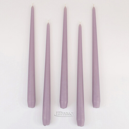 Высокие свечи Андреа Velvet 30 см, 5 шт, серо-лиловые Candleslight