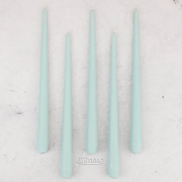 Высокие свечи 30 см Андреа Вельвет мятные, 5 шт Candleslight (Кэндлслайт)