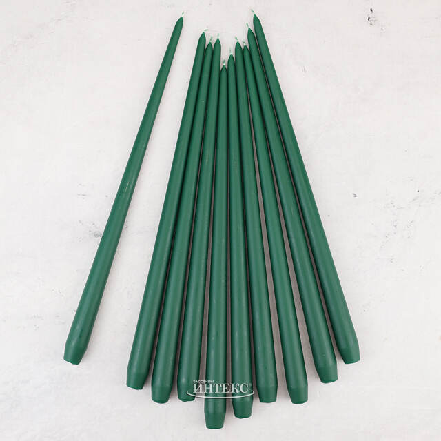 Высокая свеча 40 см Андреа Вельвет темно-зеленая Candleslight (Кэндлслайт)