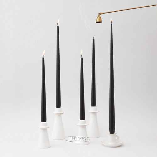 Высокая свеча 50 см Андреа Velvet черная Candleslight