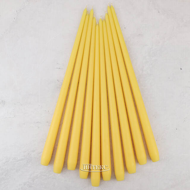 Высокие свечи 40 см Андреа Velvet желтые, 10 шт Candleslight