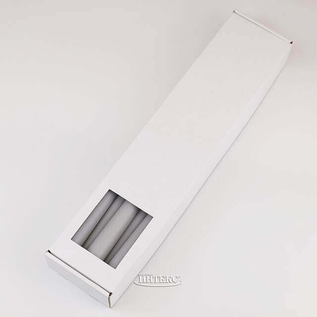 Высокие свечи 40 см Андреа Velvet серые, 10 шт Candleslight (Кэндлслайт)