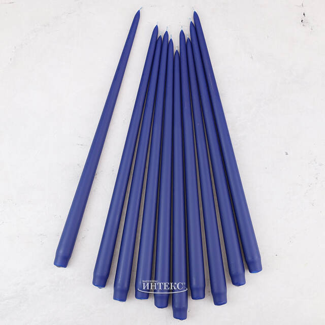 Высокая свеча 40 см Андреа Velvet темно-синяя Candleslight