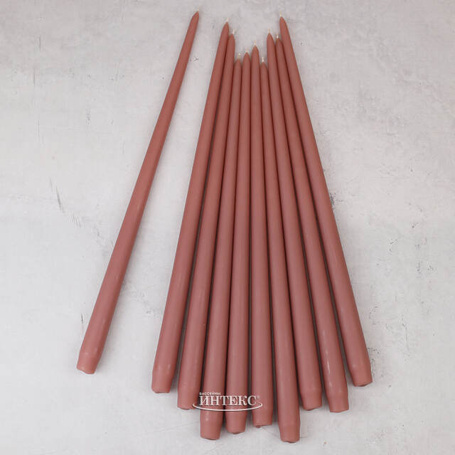 Высокая свеча 40 см Андреа Вельвет кофе латте Candleslight (Кэндлслайт)