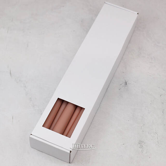 Высокие свечи 40 см Андреа Velvet роза капучино, 10 шт Candleslight (Кэндлслайт)