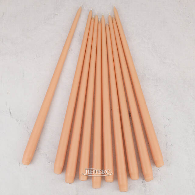 Высокая свеча 40 см Андреа Вельвет персиковая Candleslight (Кэндлслайт)