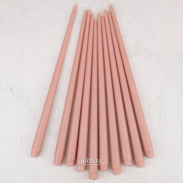 Высокая свеча 40 см Андреа пудровая Candleslight (Кэндлслайт)