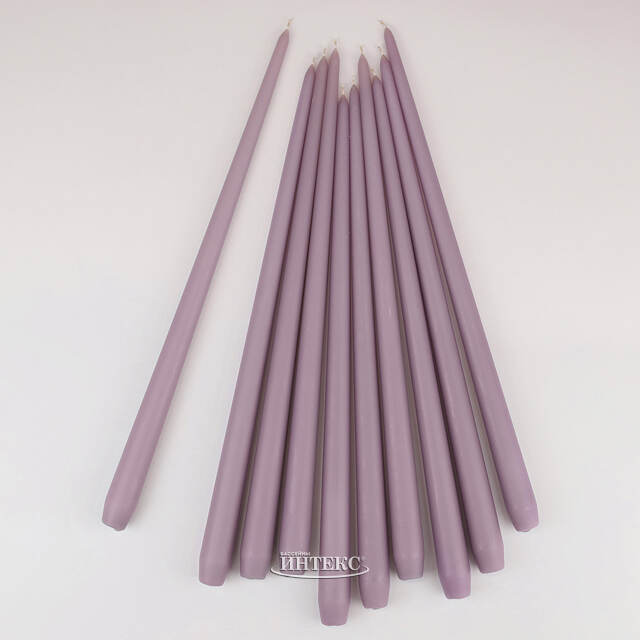 Высокая свеча 40 см Андреа серо-лиловая Candleslight (Кэндлслайт)