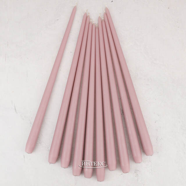 Высокая свеча 40 см Андреа пыльная роза Candleslight (Кэндлслайт)