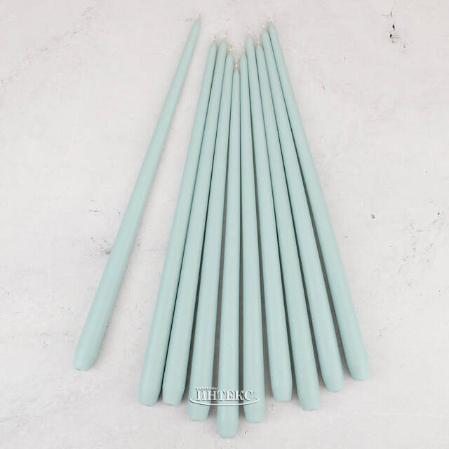 Высокая свеча 40 см Андреа Вельвет мятная Candleslight (Кэндлслайт)