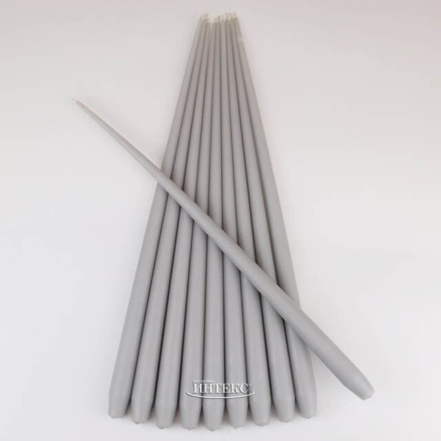 Высокая свеча 50 см Андреа серая Candleslight (Кэндлслайт)