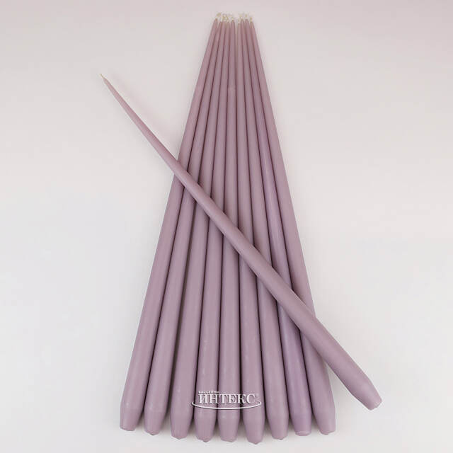 Высокая свеча 50 см Андреа серо-лиловая Candleslight (Кэндлслайт)