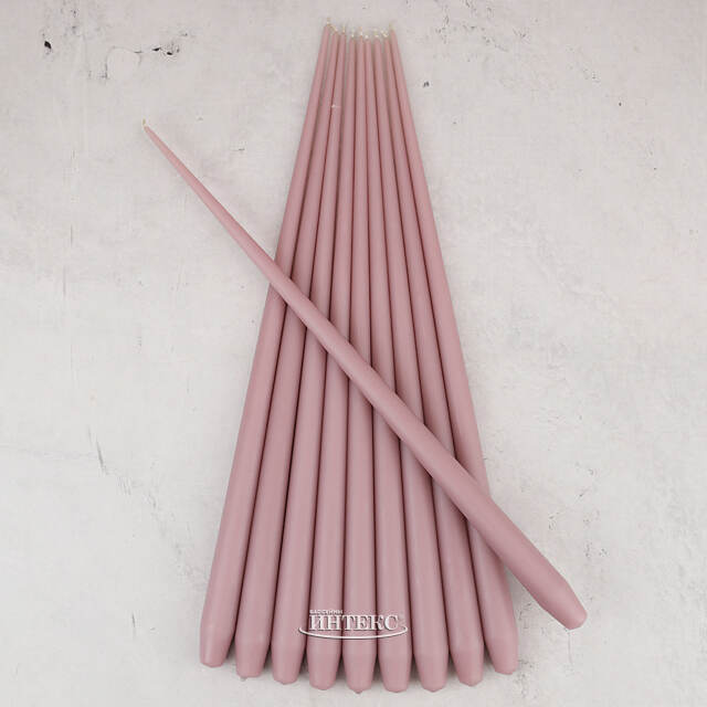 Высокая свеча 50 см Андреа пыльная роза Candleslight (Кэндлслайт)