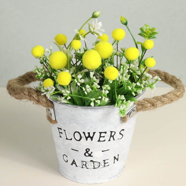 Искусственный цветок в горшке Мимоза и Луговые цветы 19 см Due Esse Christmas