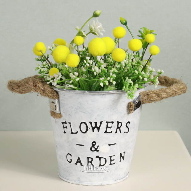 Искусственный цветок в горшке Мимоза и Луговые цветы 19 см Due Esse Christmas