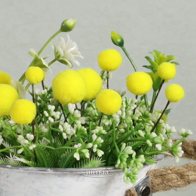 Искусственный цветок в горшке Мимоза и Луговые цветы 19 см Due Esse Christmas