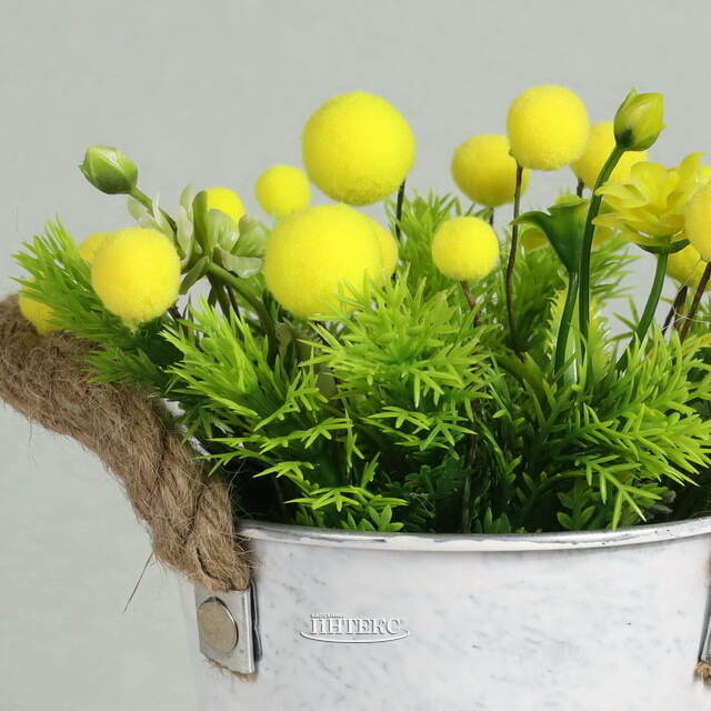 Искусственный цветок в горшке Мимоза и Лиственница 19 см Due Esse Christmas (Ду Эссе Кристмас)