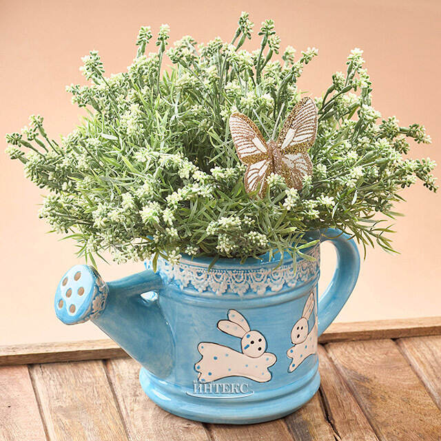 Декоративная лейка Фрателли Конигли 22*12 см голубая Due Esse Christmas (Ду Эссе Кристмас)