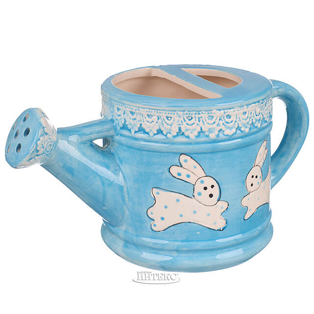 Декоративная лейка Фрателли Конигли 22*12 см голубая Due Esse Christmas (Ду Эссе Кристмас)