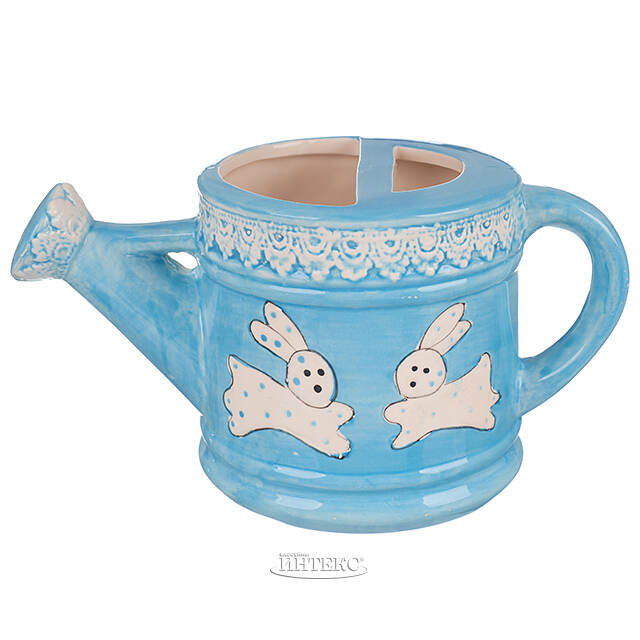 Декоративная лейка Фрателли Конигли 22*12 см голубая Due Esse Christmas (Ду Эссе Кристмас)