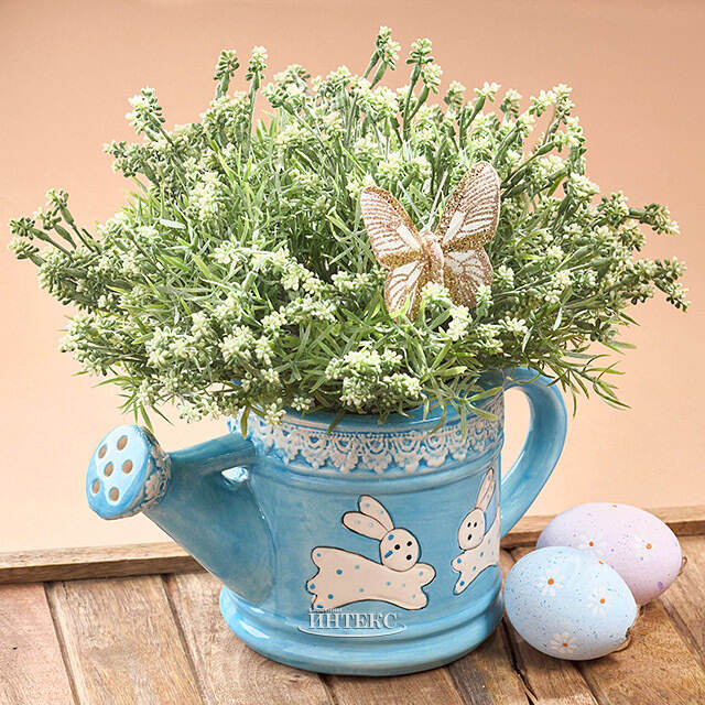 Декоративная лейка Фрателли Конигли 22*12 см голубая Due Esse Christmas (Ду Эссе Кристмас)