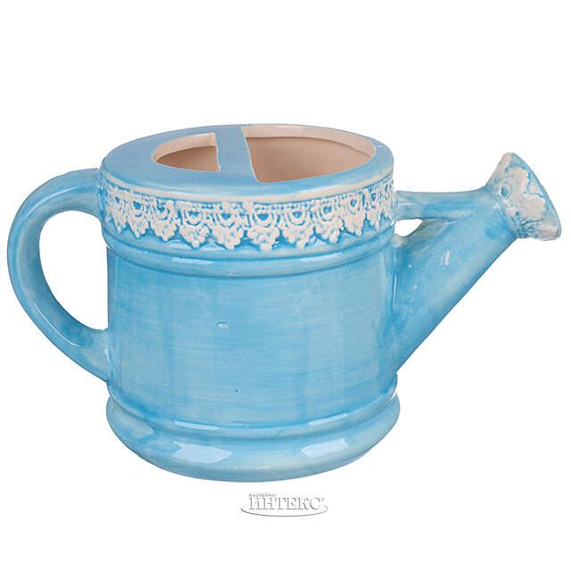 Декоративная лейка Фрателли Конигли 22*12 см голубая Due Esse Christmas (Ду Эссе Кристмас)