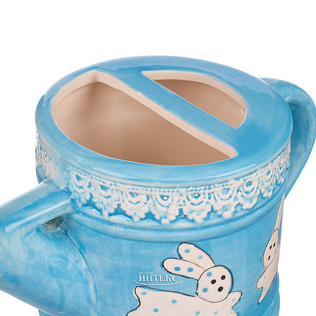 Декоративная лейка Фрателли Конигли 22*12 см голубая Due Esse Christmas (Ду Эссе Кристмас)