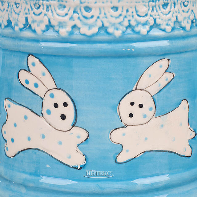 Декоративная лейка Фрателли Конигли 22*12 см голубая Due Esse Christmas (Ду Эссе Кристмас)