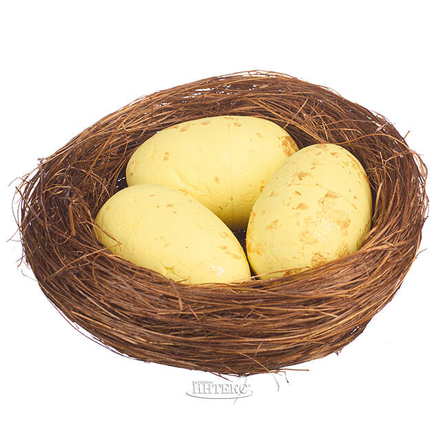 Пасхальное украшение Жёлтое Гнездышко 7 см Due Esse Christmas (Ду Эссе Кристмас)