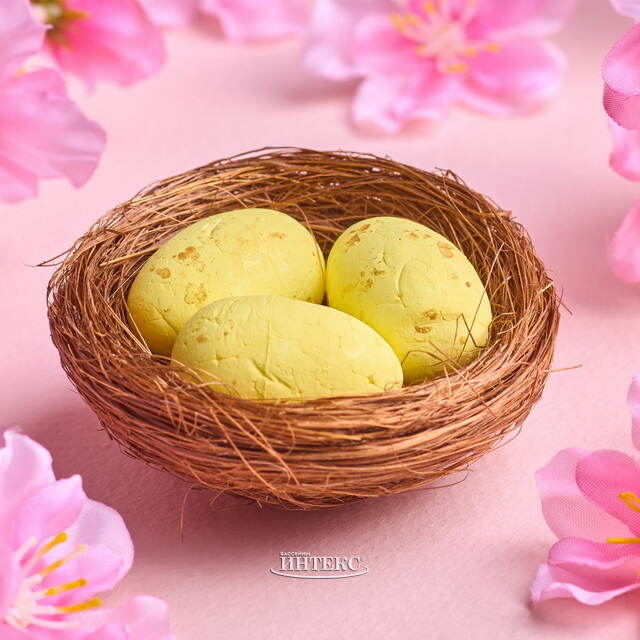 Пасхальное украшение Жёлтое Гнездышко 7 см Due Esse Christmas (Ду Эссе Кристмас)