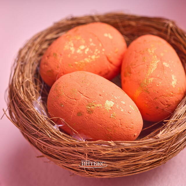 Пасхальное украшение Оранжевое Гнездышко 7 см Due Esse Christmas (Ду Эссе Кристмас)