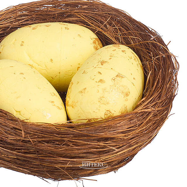 Пасхальное украшение Жёлтое Гнездышко 7 см Due Esse Christmas (Ду Эссе Кристмас)