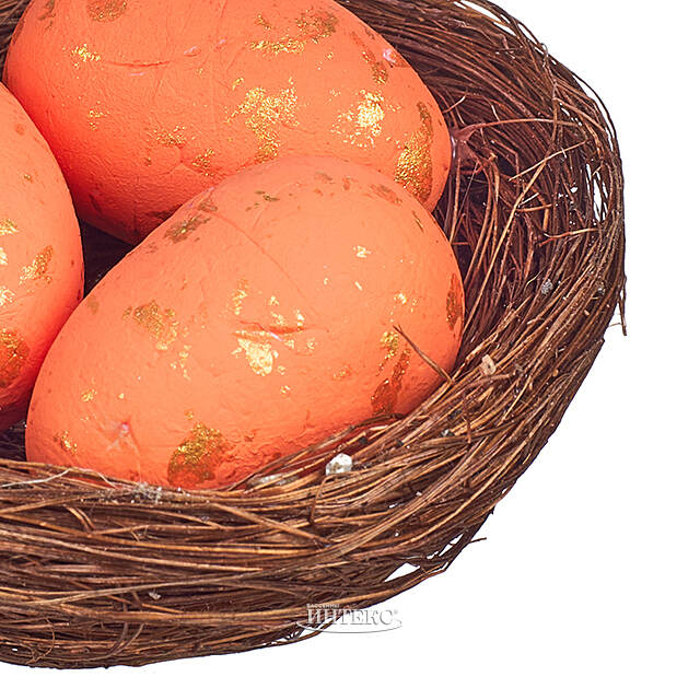 Пасхальное украшение Гнездо Orange Egg 7 см Due Esse Christmas