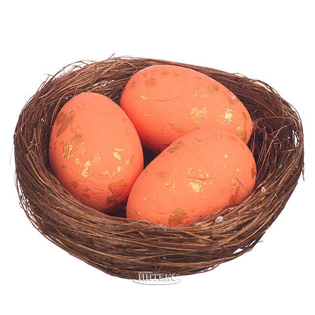 Пасхальное украшение Гнездо Orange Egg 7 см Due Esse Christmas