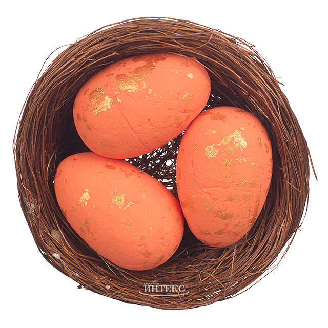Пасхальное украшение Гнездо Orange Egg 7 см Due Esse Christmas