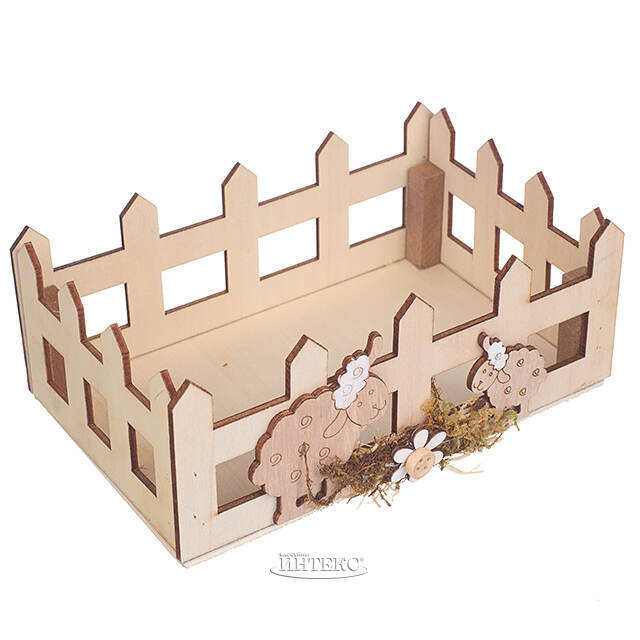 Декоративная корзина Пасхальные Овечки 16*11 см Due Esse Christmas (Ду Эссе Кристмас)