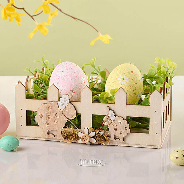 Декоративная корзина Пасхальные Овечки 16*11 см Due Esse Christmas (Ду Эссе Кристмас)