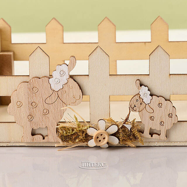 Декоративная корзина Пасхальные Овечки 16*11 см Due Esse Christmas (Ду Эссе Кристмас)