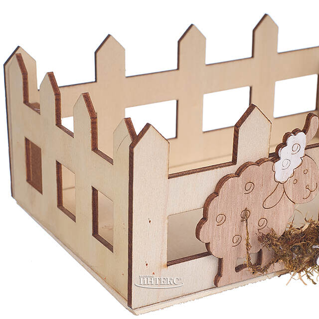 Декоративная корзина Пасхальные Овечки 16*11 см Due Esse Christmas (Ду Эссе Кристмас)