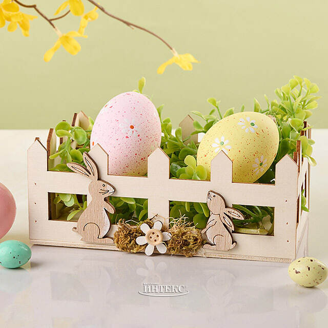 Декоративная корзина Пасхальные Кролики 16*11 см Due Esse Christmas (Ду Эссе Кристмас)