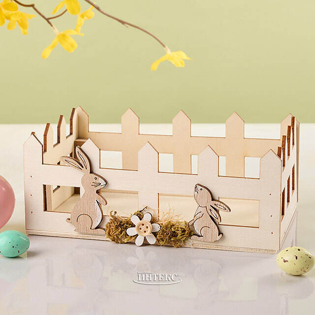 Декоративная корзина Пасхальные Кролики 16*11 см Due Esse Christmas (Ду Эссе Кристмас)