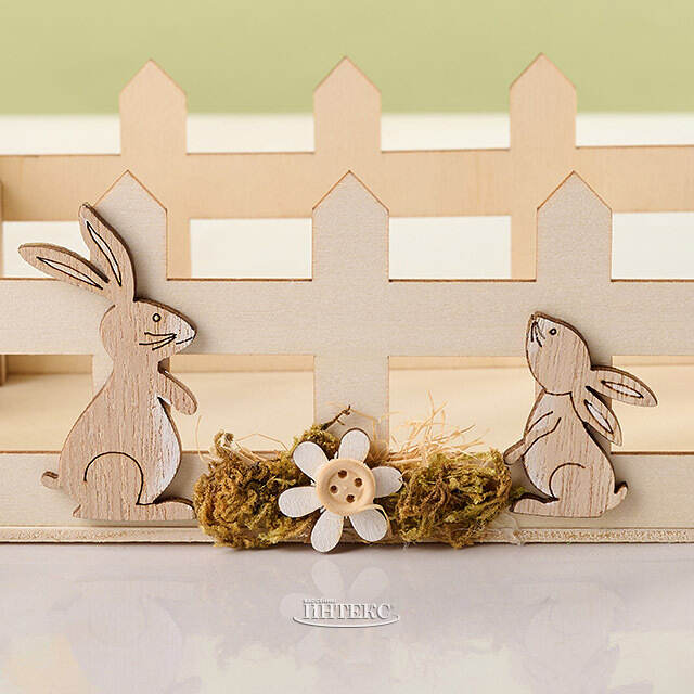 Декоративная корзина Пасхальные Кролики 16*11 см Due Esse Christmas (Ду Эссе Кристмас)