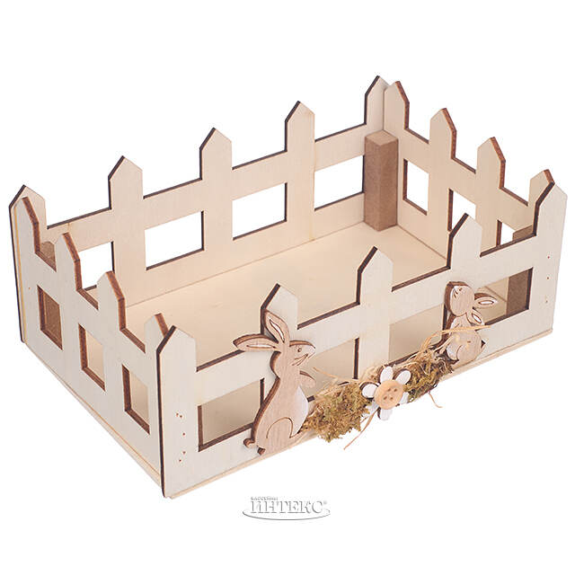 Декоративная корзина Пасхальные Кролики 16*11 см Due Esse Christmas (Ду Эссе Кристмас)