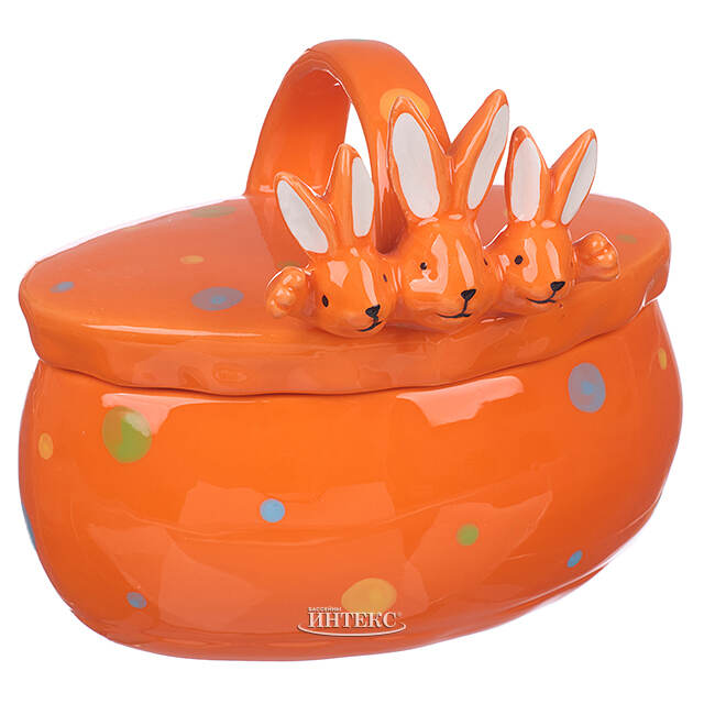 Конфетница Friendly Bunny 17*15 см оранжевая Due Esse Christmas