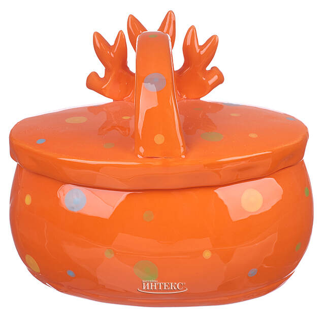 Конфетница Friendly Bunny 17*15 см оранжевая Due Esse Christmas